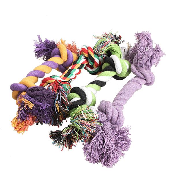 

chews pets knot colorful durable cotton braided bone rope 18cm funny dog cat toys