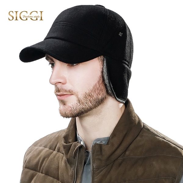 

fancet men's baseball cap winter warm earflap dad hats wool faux fur russia hats casquette gorro fitted earmuff protection 67134 y20011, Blue;gray