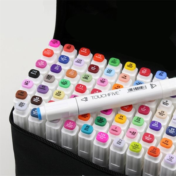 TouchFive 30406080Colors Dual Head Markers Oily Alcoholic Sketch Marker Brush Pen Art Supplies für Animation Manga Draw 201222