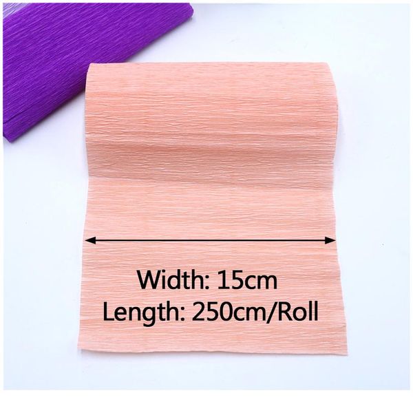 

15*250cm multicolor wrinkles paper rolls creping paper streamers diy flower decotration romc wedding party de sqcgmh