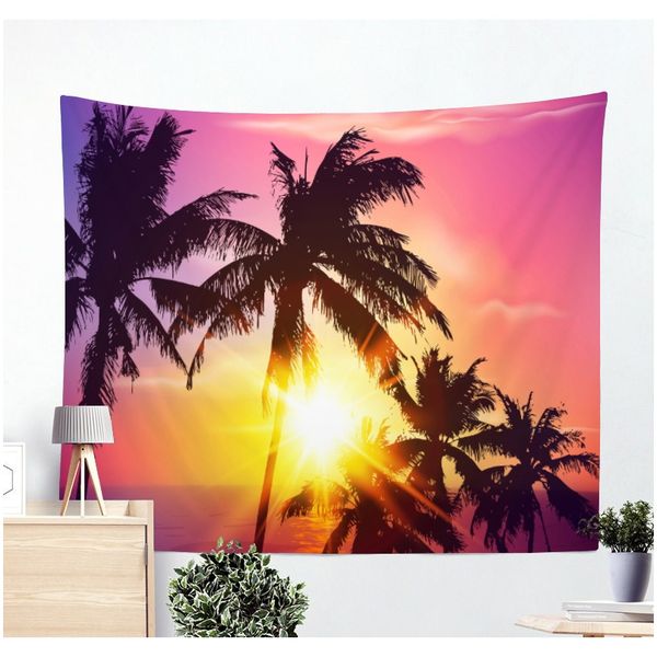 

солнце моря гобелен океан пляж стены висит вода пейзаж украшение синего облака голубое пенистые одеяло полиэстер ручной работы гобелен f bby