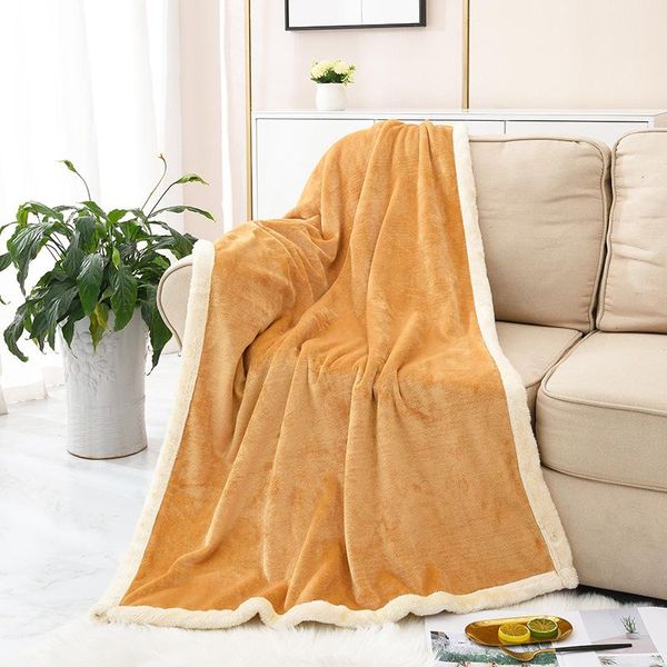 

winter wool blanket thick 2 layers flannel warm blanket super soft nap throw square cover bed cobija break cover sofa on