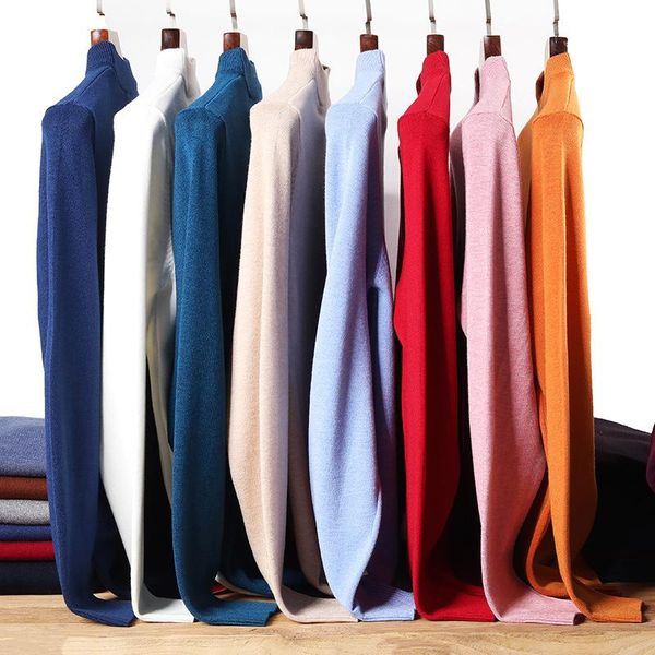 

men's sweaters autumn winter men half high collar sweater thickened warm fashion pullover casual computer knitted pullovers plus size, White;black