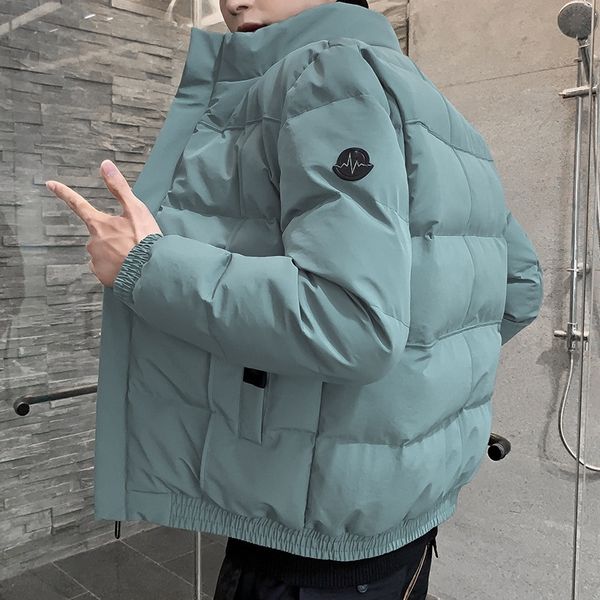 

1x28 winter men plus cotton-padded bull down varsity clothes satin size jacketsbomber basketball down jacket coats, Black