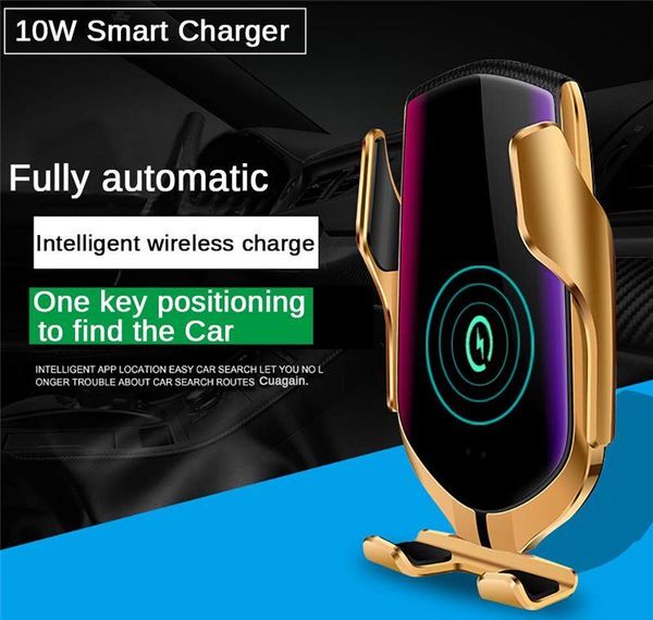 

matic clamping infrared induction qi car wireless charger stand fast charging for iphone 11 pro max qylizy loveshop01