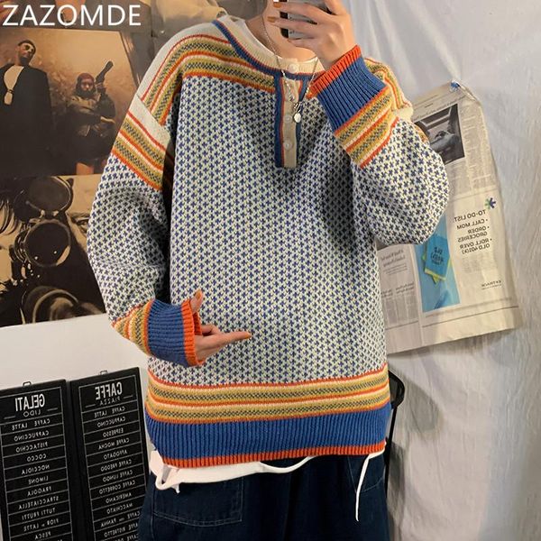 

men's sweaters mens sweater 2021 autumn round collar pullover men brand clothing knit shirt slimfit fashion, White;black