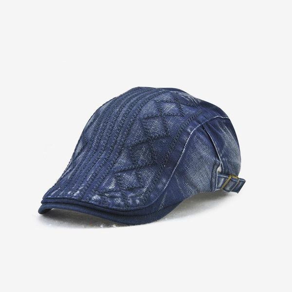 

cotton solid color beret hats men england style visor cas gorras, Blue;gray