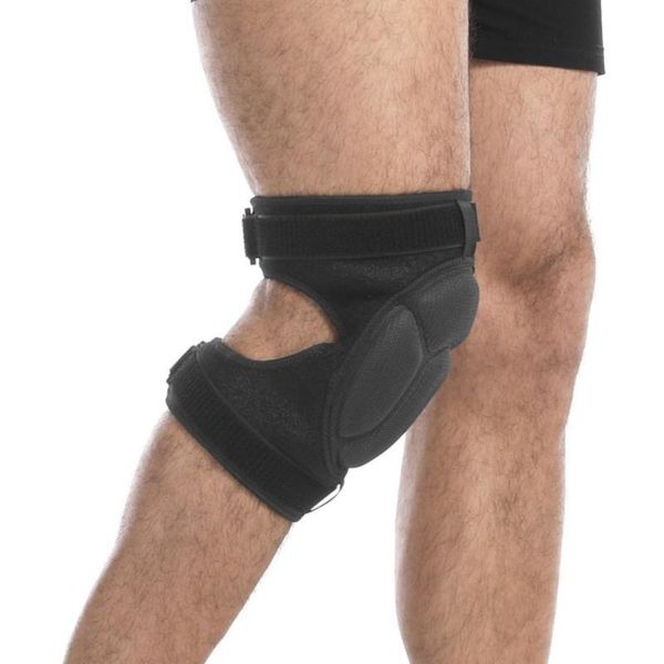 

for men and women elastic exercise fitness anti - fall off sponge honeycomb protection outdoor kneecaps, Black;gray