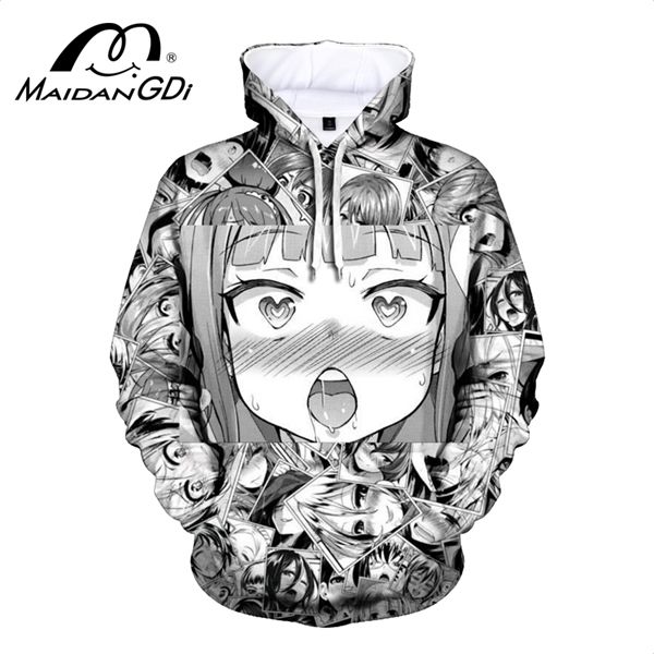 

maidangdi ahegao hooded sweatshirt autumn winter men woman long sleeve pullover 3d printed sportswear home loose big size hoodie q1217, Black;white