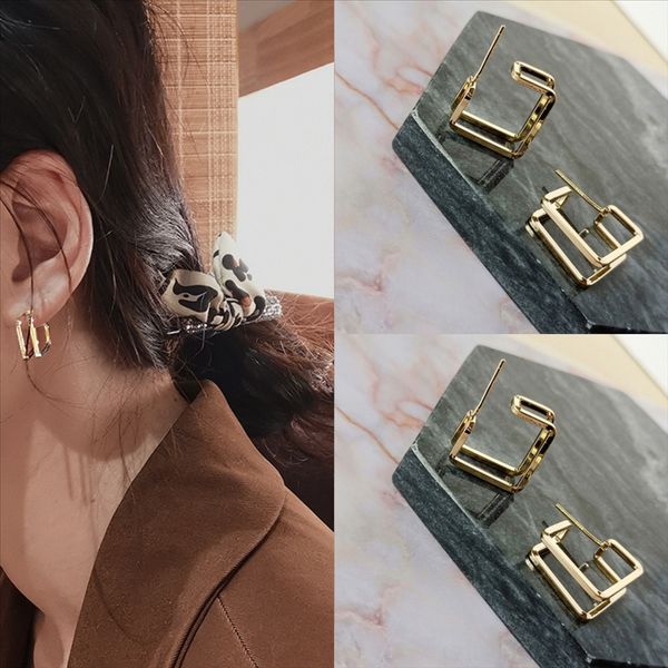 

dkd7 fashion exaggerate letters acrylic transparent leopard big f earrings night light girls for women earring jewelry, Golden