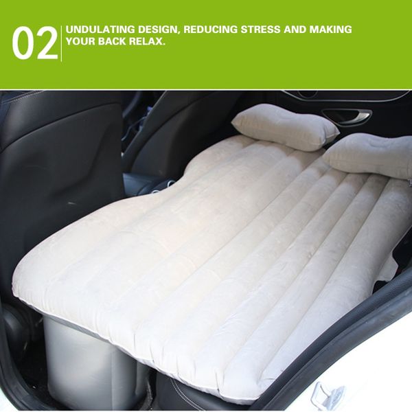 

multifunctional car flocking air mattress undulating style inflatable bed back seat cushions for travel camping