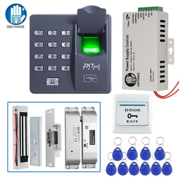

access control system kit biometric fingerprint reader with magnetic lock dc12v power supply with 10 rfid keyfobs for entry safe1