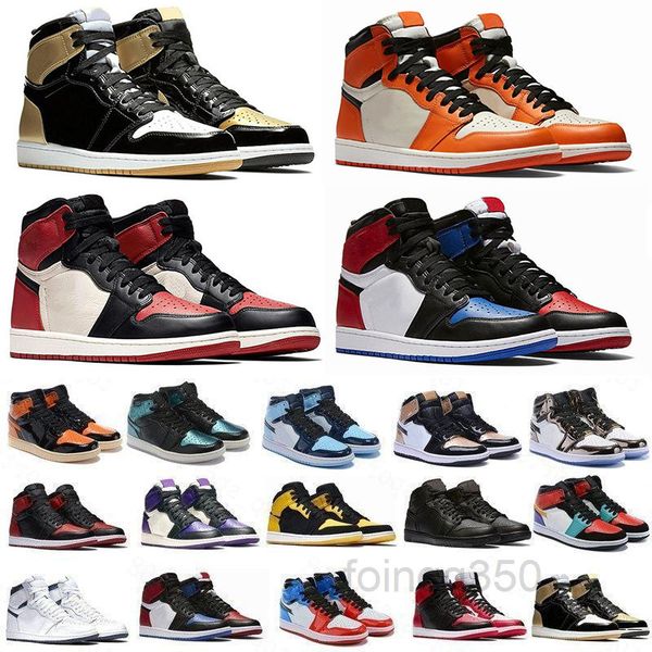 

2020 with box jumpman 1 1s mens basketballs shoes obsidian unc twist travis scotts turbo green chicago sport trainers sneakers size 2pf3, Black