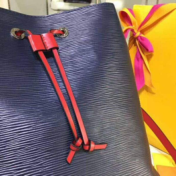 

factory price fashion new style women's bucket bags lockme water ripple totes bags with dust bags wallets genuine leather