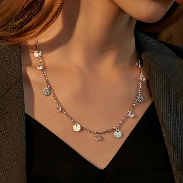 

chain accessories chokers vintage round necklaces for girls women birthday gift gifts for the new year, Silver