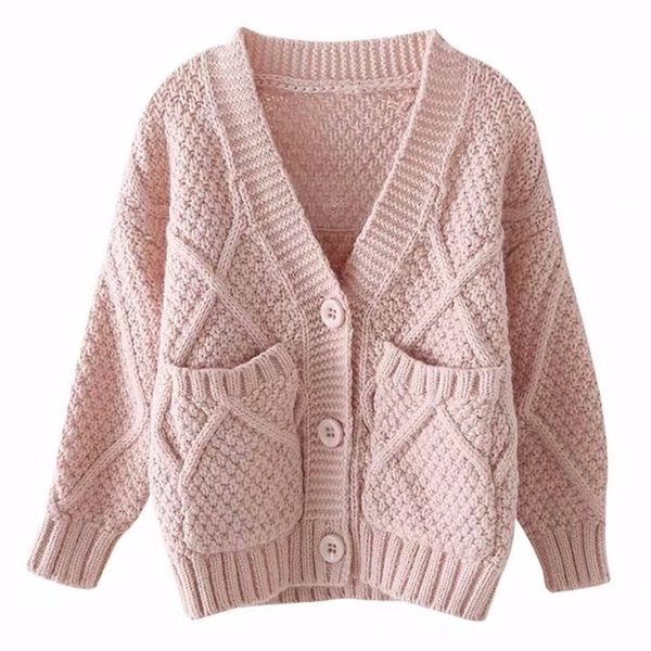 outono crianças meninas korean malha suéter quente bebê bebê toddler cardigan suéteres casaco primavera outwear moda queda roupas 201109