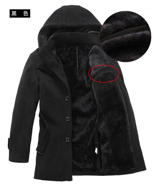 

men's wool & blends 2021 winter 3xl 4  arrival coat thickening winterisation, men woolen outerwear 1, Black