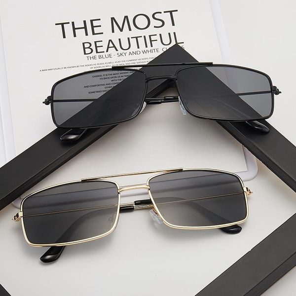 

sunglasses classic black small rectangle women double-beam trendy fashion personality abay driving uv400 oculos, White;black