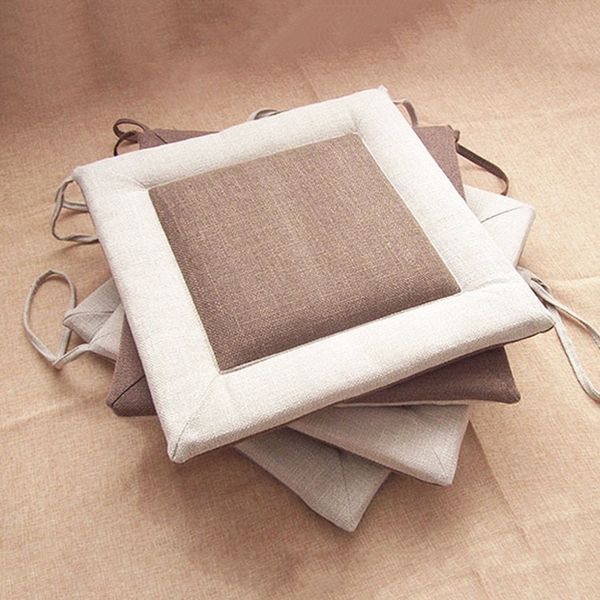 

linen tatami cushion japanese patchwork pad office garden back sofa pillow for patio buttocks chair seat dining square cushion 201216