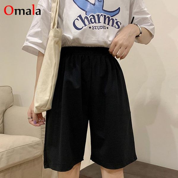 

korean pure cotton gray black women shorts fashion casual regular loose big size straight solid elasticity jogger shorts female, White;black