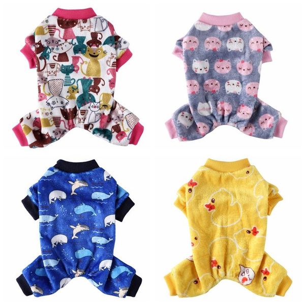 

pet cute animals printed sleepwear comfortable lovely pajamas for small medium dogs autumn & winter home warm coat