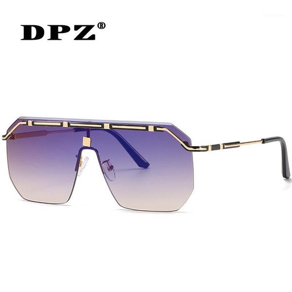 

2020 oversized sunglasses fashion square frameless integrated goggles men glasses metal frame shades for women gafas de sol1, White;black