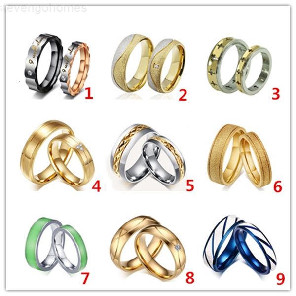 

women mentitanium couple for rings with rhinestone stainless steel ring jewelry engagement wedding gift, Silver