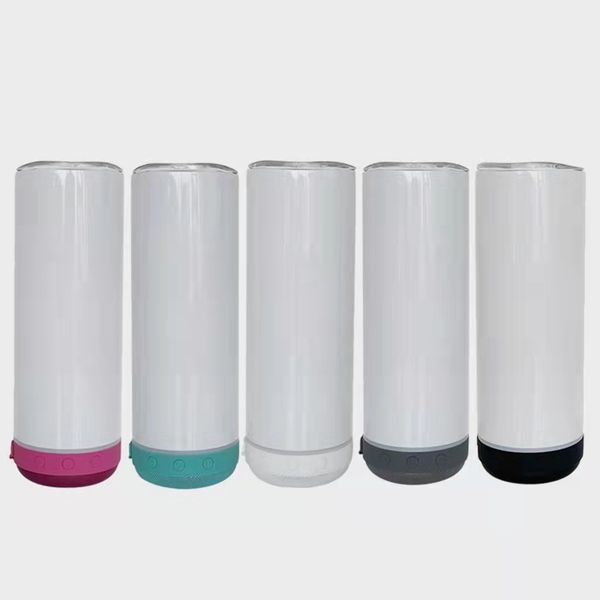

sublimation 20oz straight speaker tumblers with wireless music stainless steel smart double wall insulated vacuum music portable bottle b1