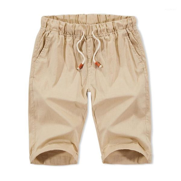 

2021 summer new pure linen men's shorts loose casual linen pants factory a lot of spot1, White;black