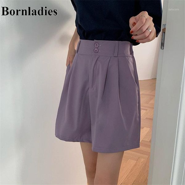 

bornladies new high waisted loose thin slim large size casual summer wide leg shorts chic fashion outerwear women solid shorts1, White;black