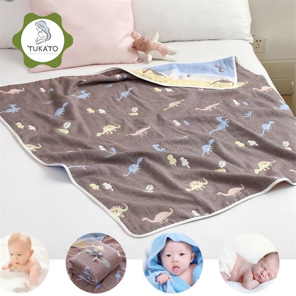 

newborn blanket bath towel soft swaddling baby bedding set cotton infant wrap quilt 6 layer gauze for 0- lj201105