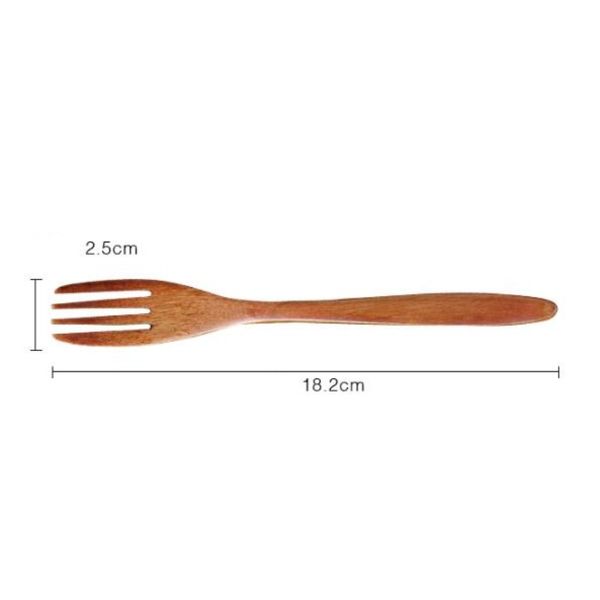 

wooden forks eco-friendly japanese wood salad dinner fork tableware dinnerware for kids adults cake fruit wood fork customizable 46 g2
