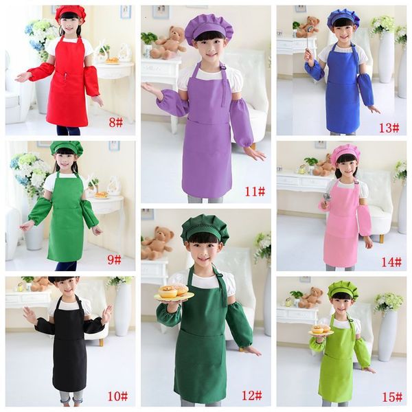 

baking pocket craft cooking art painting kitchen dining bib children kids aprons 15 colors customizable dbc bh2673