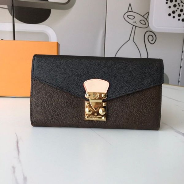 

2020 new quality luxury design purse pallas wallet coin purse double hasp wallet fold card holder passport holder women key pouch with box