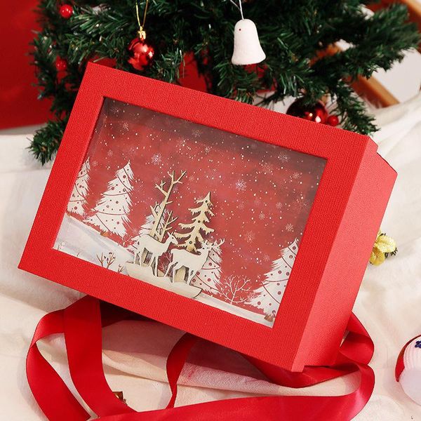 

3pcs christmas gift box valentine's day gift box transparent and creative packaging festival couple carton shoe surprise