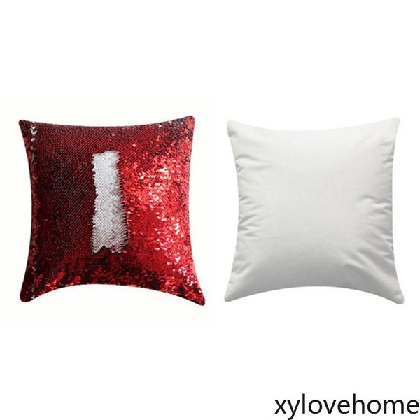 

diy sublimation sequin pillowcase multicolor mermaid pillowcover theramal thransfer pillow cushion 40*40cm dye blank sequin sofa home decor