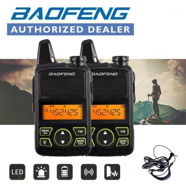 

2x baofeng bf-t1 mini kids walkie talkie uhf portable two way radio fm function ham radio baofeng t1 usb child hf transceiver1