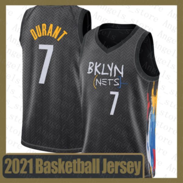 

kevin brooklyn net durant lebron james stephen curry donovan mitchell jamal murray 2020 2021 new basketball jersey net, Black;red
