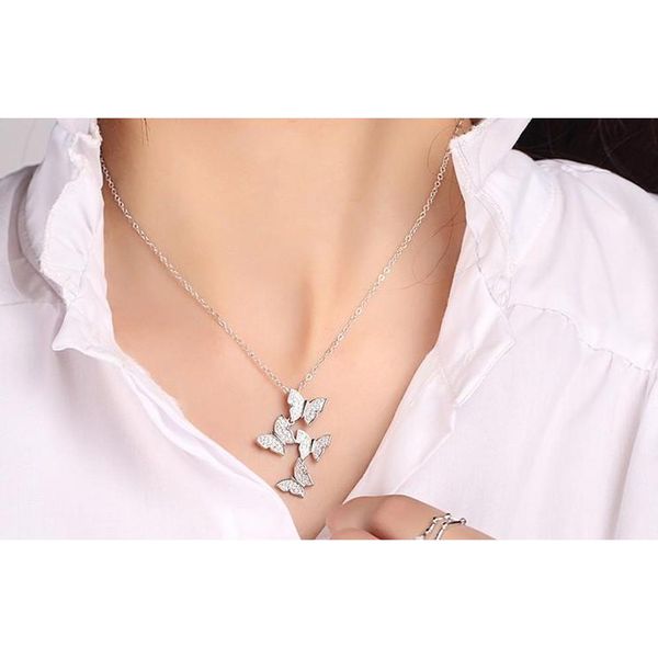 

european and american fashion jewelry new popular meet diamond butterfly necklace ikucz xgwjx, Silver