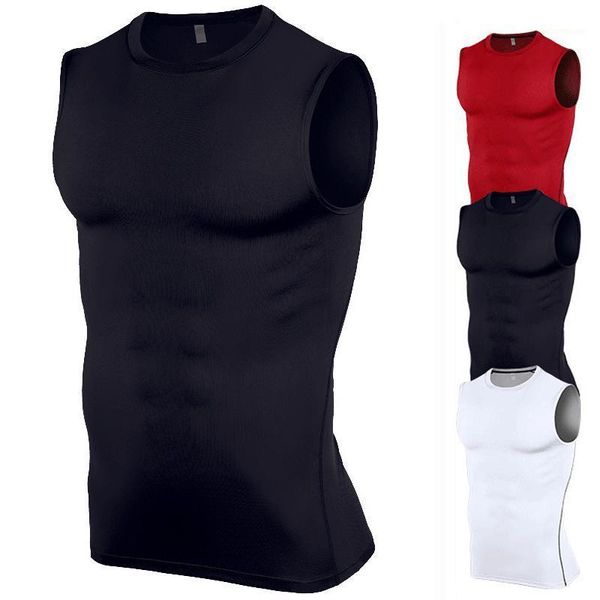 

running jerseys men's quick dry slim fit sleeveless sport tank shirts workout fitness gym sports t-shirt vest1, Black;blue