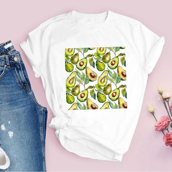

женщины graphic avocado fruit 90s женские мультфильм короткие рукав печатные топы леди тис одежда женская футболка женская футболка, White