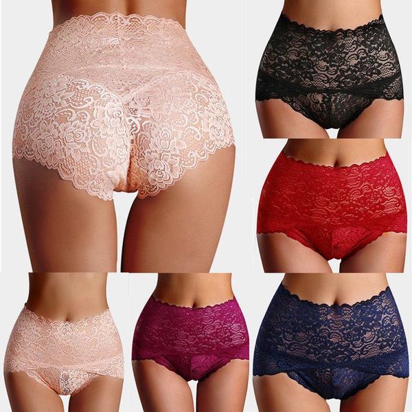 

women lace panties high waist brief panties solid underwear sleepwear plus size -3xl1, Black;pink