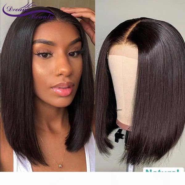 

2021 straight bob lace front human hair wigs remy brazilian wigs 180% ombre brown bob wigs lace frontal wig for black women, Black;brown