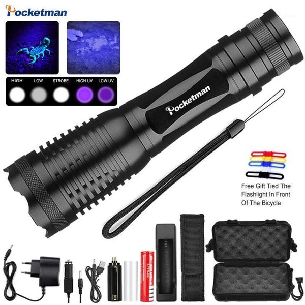 

8000lm 2 in 1 uv led purple/white light uv torch 395nm ultraviolet urine detector for carpet pet urine catch scorpion1