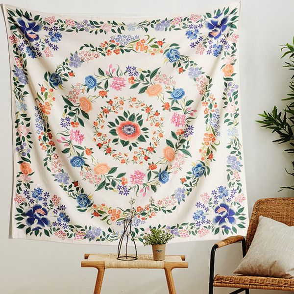 

mandala цветочного гобелен цветы garland стен гобелен boho индия bohemia psychedelic хиппи home decor стена ткань гобелены
