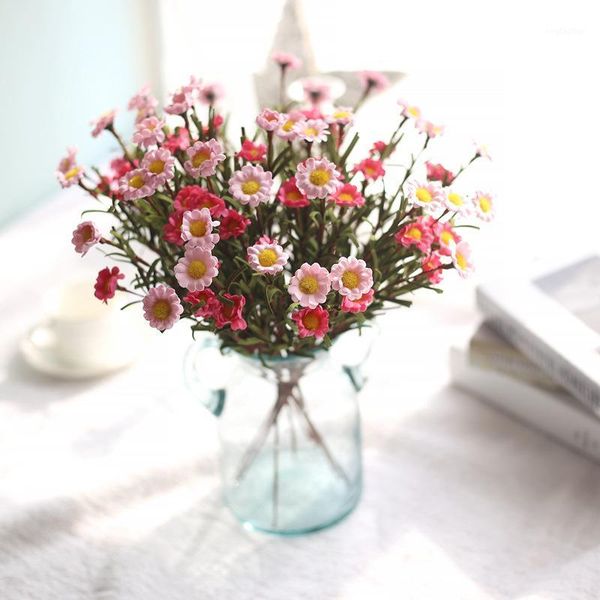 

artificial flowers fake silk daisy flower bouquet flores artificiales para decoracion hogar dried flowers decorative for wedding1
