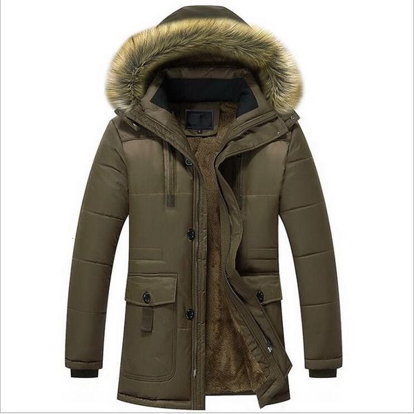 

mens winter jacket men thick casual outwear jackets men's hooded windproof parkas velvet warm coat plus size 6xl, Black