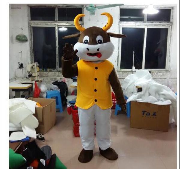 2018 alta qualidade quente bull box vaca mascote fantasia vestido vestido roupas mascote trajes para venda para festa de aniversário de Halloween