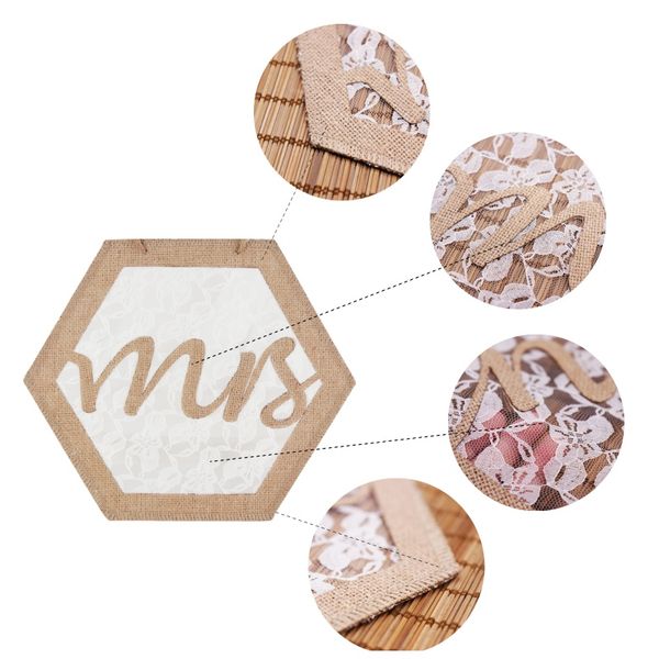 

мистер mrs wedding country decor round burlap кружевной стул крышка для свадебного кресла баннерная вечеринка поставляет банкетное оформлени