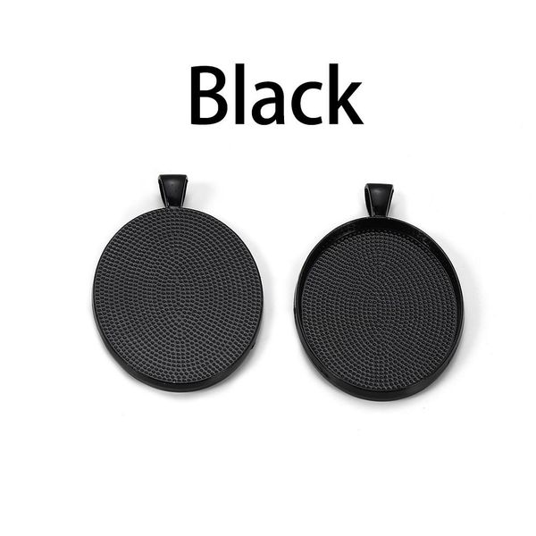 

5pcs/lot inner size 30*40mm gold pendant blank settings cabochon base cameo for diy jewelry making supplies accessories q sqcwrv, Black